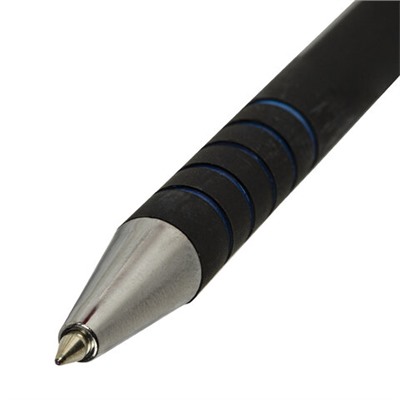 Ручка шариковая автоматическая BRAUBERG "Office Style", СИНЯЯ, корпус черный, пишущий узел 0,5 мм, линия письма 0,3 мм, 144222