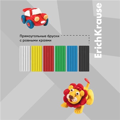 Пластилин 6 цветов, 96 г, ErichKrause Basic, в картонной упаковке