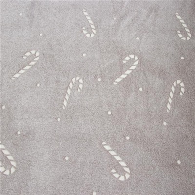 Плед светящийся в темноте Этель Candy cane 150*200 см,100% п/э, корал-флис, 220 гр/м2
