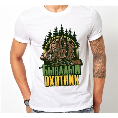 Футболка с принтом "Бывалый охотник"