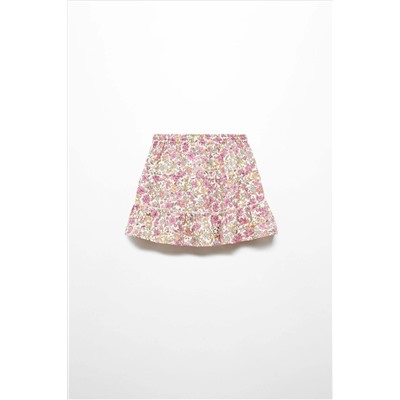 Mango Ruffle Flower Print Skirt