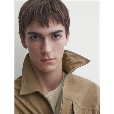Chaqueta trucker piel ante