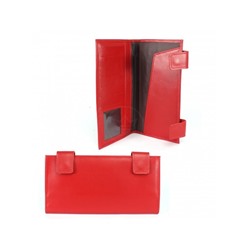 Портмоне женское Croco-ПР-960 натуральная кожа 4 отд,  8 карм,  красный матовый (16)  239901