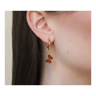 Серебряные серьги с янтарём E21037ZK