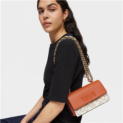 Bolso bandolera - beige y naranja