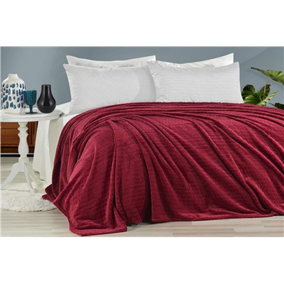 Плед KARVEN Super Soft MELINDA 160*220 п/э 1.5 спальный Р 941бордовый (Акция)