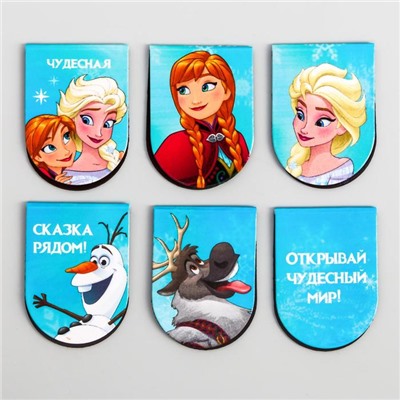 Магнитные закладки для книг, 6 шт. на открытке Frozen, «Холодное сердце»