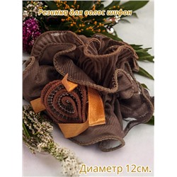 Резинка для волос шифон креп с розочками Р25