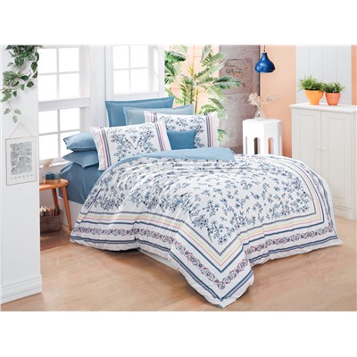 Постельное белье Sarevfancy poplin евро N194 VERONA v1/Mavi
