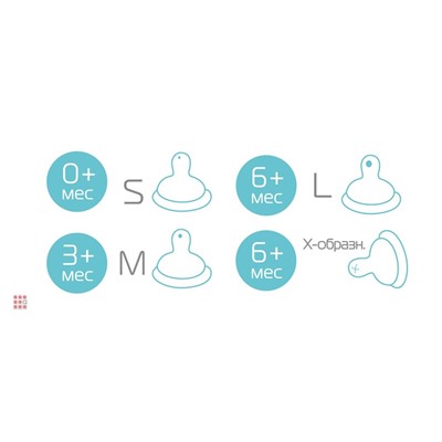 Комплект силиконовых сосок BABY FLOW (узкое горло), размер S