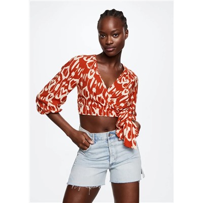 Blusa estampada lazo -  Mujer | MANGO OUTLET España