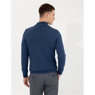 Indigo Melanj Slim Fit Half Fisherman воротник Основной вязаный свитер