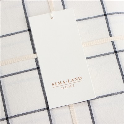 Простыня на резинке SL Home Cotton 180*200+30 см, цв.белый/серый, 100% жатый хлопок