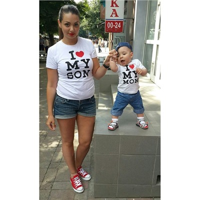 Футболки для мамы и сына "I love my son, mom"