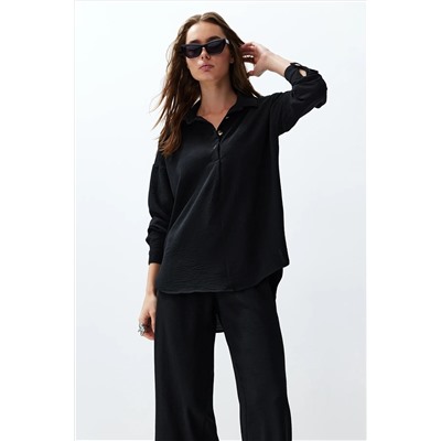 Black Teacing Butting Proomber-Pantolone Set Twoss24au00108