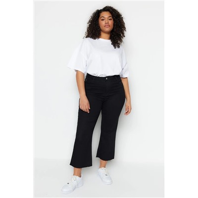 Failless Black High Pan Comfort Короткая папора Culotte Fit Jeans TBBSS23AR00014