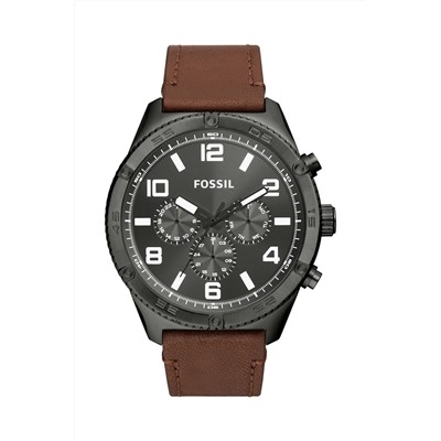 Reloj de cuarzo de piel - Marrón y antracita