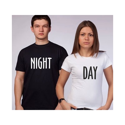 Футболки для двоих влюбленных "Night and Day"