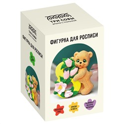 Набор для росписи из гипса ТРИ СОВЫ "Весенний мишка", высота фигурки 8см, с красками и кистью, картонная коробка