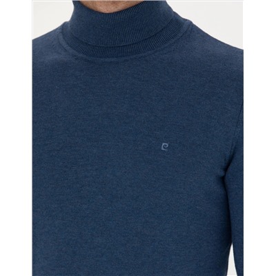 Индиго меландж Slim Fit Friendman воротник основной трикотажный свитер