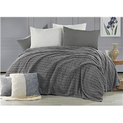 Плед KARVEN Super Soft BENZIA 160*220 п/э 1.5 спальный Р 943 т.серый (Акция)