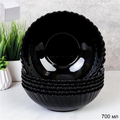 Набор суповых тарелок 6 штук 700 мл 178 мл Классика Черная / BNTW70T (Black) /уп 8/