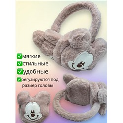 Меховые наушники Мики Маус детские 2-14 лет регулируемые Арт 8Б тип 1