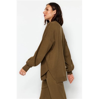 Khaki Wide Flom Balloon рукав вкладится вниз по поводу установки Twoaw24au00067