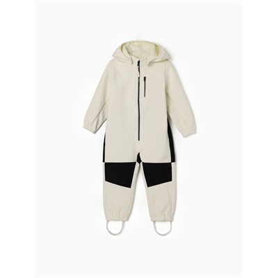 Комбинезон демисезонный для девочек MINAKU из Softshell на флисе, непромокаемый, светло-серый, рост 104 см