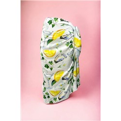 Белое длинное атласное женское пляжное платье Margarita Glass Lemon с деталями парео, новый сезон