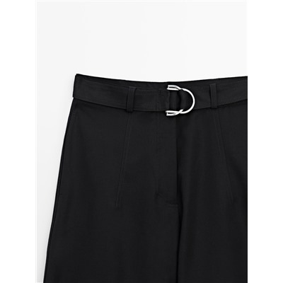 Pantalón negro barrel cinturón