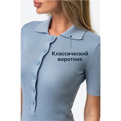 Женское платье-поло в рубчик Happyfox