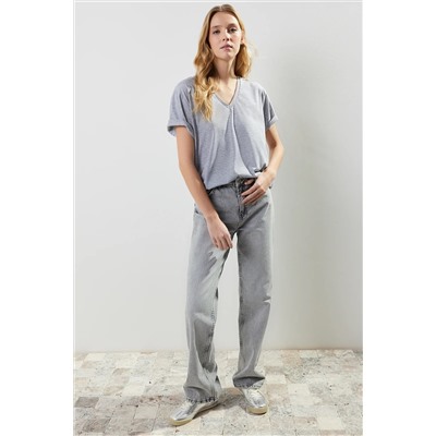Серый меландж негабаритный/широкий плесень V-Yaka Fit Fit Fit Twoss23ts00003