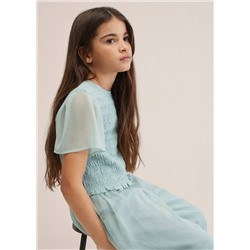 Blusa fruncida manga volante -  Niña | MANGO OUTLET España