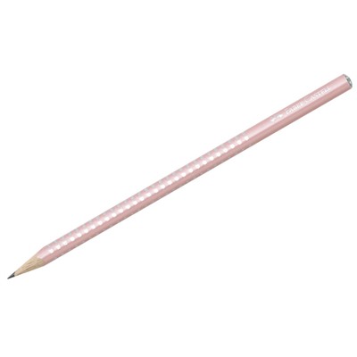 Карандаш ч/г Faber-Castell "Sparkle" B, трехгран., заточен., нежный розовый или жемчужный мятный