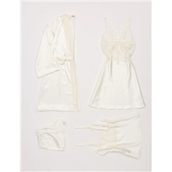 Ekru Satin 4 Piece Dowry Set