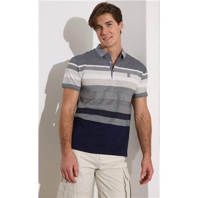 Футболка-поло F211-07-564b grey melange