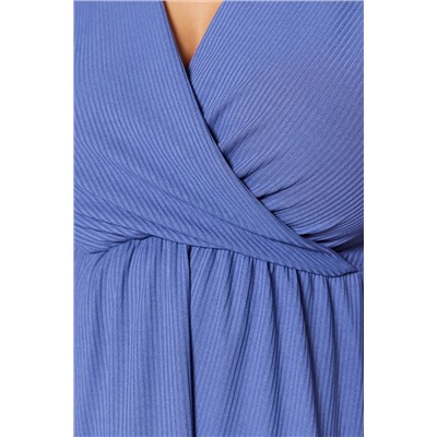 Indigo V -neck Volan вязание платье большого размера TBBSS23AH00030