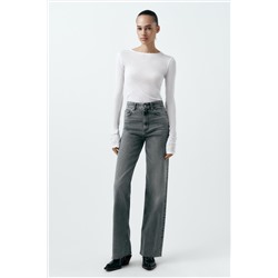 JEANS TRF WIDE LEG TIRO ALTO