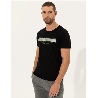 Black Slim Fit Print Print Cycling Bike T -For