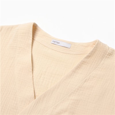 Комплект домашний женский (рубашка на запах, брюки) KAFTAN Basic размер 44-46, молочный