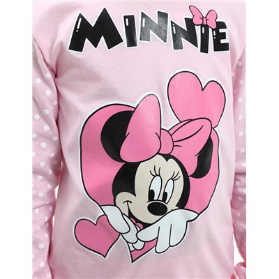 Пижама детская KETMIN HOME МИННИ LOVE цв.розовый/белый горох (Лонгслив/Брюки)