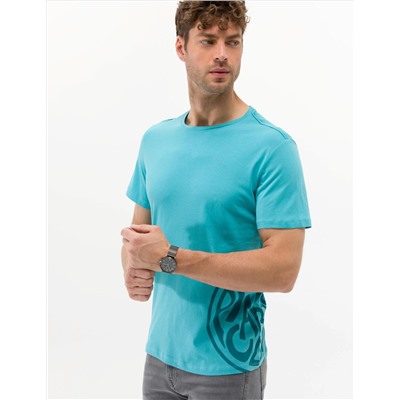 Blue Slim Fit Printed Bike Bike T -For