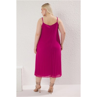 Fuchsia flat Slip Maxi Pily-Line A-Line Гибкое вязаное платье TBBSS25AH00128