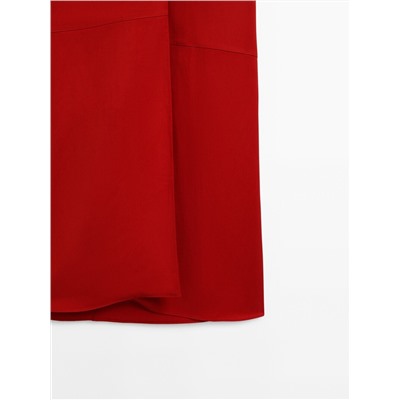 Halter midi dress with pleated detail