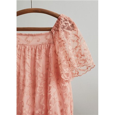 Vestido tul bordado floral -  Niña | MANGO OUTLET España