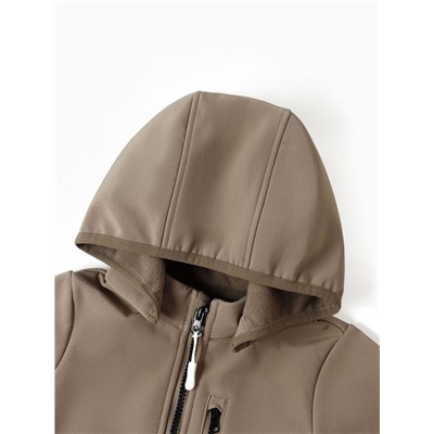 Комбинезон демисезонный для девочек MINAKU из Softshell на флисе, непромокаемый, хаки, рост 128 см