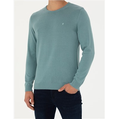 Темная мята Slim Fit Bike Neck Basic Knitwear Kazakh