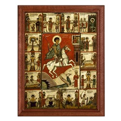 POSV-0130 Постер в рамке 17x23см Чудо Георгия о змие с житием