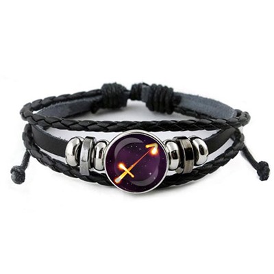 BSK-0332 Кожаный браслет Знаки Зодиака - Стрелец